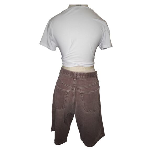 Vintage Utility Carpenter Shorts Men’s 34 Brown Baggy Fit Distressed Hem - Picture 2 of 7